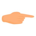 One finger hand gesture icon, cartoon style Royalty Free Stock Photo