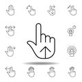 one finger swipe up gesture outline icon. Set of hand gesturies illustration. Signs and symbols can be used for web, logo, mobile