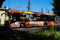 An electric bus in Frankfurt, Germany.