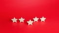 One of five stars comes out ahead. Best of the best. Rating evaluation concept. Service quality feedback. High satisfaction