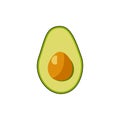 the one flat green simple avocado Royalty Free Stock Photo