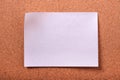 One flat white sticky post note cork board background