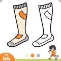 One Football Sock, Coloring book for kids, sport equipment