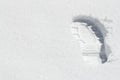 One Footprint Boot in the Snow Royalty Free Stock Photo