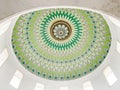 One form of the mosque\'s dome ornament seen from inside the mosque