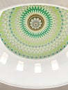 One form of the mosque\'s dome ornament seen from inside the mosque