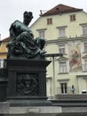 One of four female figures of Erzherzog Johann fountain in Graz, Austria.