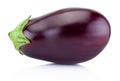 One fresh aubergine isolated on white background Royalty Free Stock Photo