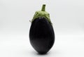 One fresh eggplant, or aubergine vegetable isolated on white background Royalty Free Stock Photo