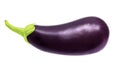 One fresh eggplant isolated on white, with clipping path Royalty Free Stock Photo