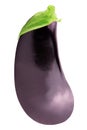 One fresh eggplant over white background with clipping path Royalty Free Stock Photo