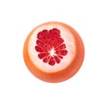 One fresh ripe red grapefruit. Red sliced citrus. Royalty Free Stock Photo