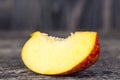 one fresh slice of ripe peach Royalty Free Stock Photo