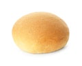 One fresh tasty bun isolated on white Royalty Free Stock Photo