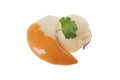 One Fresh uncooked scallop