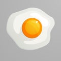 One fried egg. Decoration for greeting cards, prints for clothes, posters, menus. Vector illustration in flat style Royalty Free Stock Photo