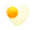 One fried egg heart shape. Valentine`s Day breakfast Royalty Free Stock Photo