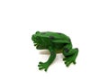 one frog toy made of plastic on a white background. Royalty Free Stock Photo