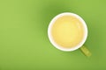 One full big cup of green oolong tea with saucer Royalty Free Stock Photo