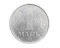 One germany mark coin on a white isolated background