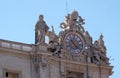 Giant clock on the St. Peter`s facade in Vatican Royalty Free Stock Photo