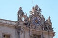 Giant clocks on the Papal Basilica of St. Peter in Vatican Royalty Free Stock Photo