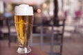 One glass of beer on the table Royalty Free Stock Photo