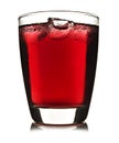 One glass of red fruit juice with ice Royalty Free Stock Photo