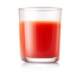 One glass of tomato juice, isolated over white background Royalty Free Stock Photo