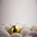 White eggs and Golden egg Royalty Free Stock Photo