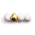 White eggs and Golden egg Royalty Free Stock Photo