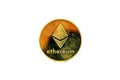 One gold ethereum coin