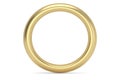 One gold ring on white background.3D illustration Royalty Free Stock Photo