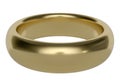 One gold ring on white background.3D illustration Royalty Free Stock Photo