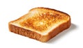 One golden brown slice of toasted bread, plain and isolated on a white background Royalty Free Stock Photo