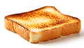 One golden brown slice of toasted bread, plain and isolated on a white background Royalty Free Stock Photo