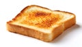 One golden brown slice of toasted bread, plain and isolated on a white background Royalty Free Stock Photo