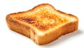 One golden brown slice of toasted bread, plain and isolated on a white background Royalty Free Stock Photo