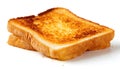 One golden brown slice of toasted bread, plain and isolated on a white background Royalty Free Stock Photo