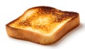 One golden brown slice of toasted bread, plain and isolated on a white background Royalty Free Stock Photo