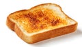 One golden brown slice of toasted bread, plain and isolated on a white background Royalty Free Stock Photo
