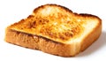 One golden brown slice of toasted bread, plain and isolated on a white background Royalty Free Stock Photo