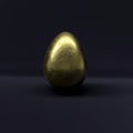 One golden Easter egg on black background Royalty Free Stock Photo