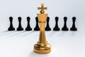 One golden King against all black pawns - chess leadership conce