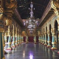 One of the grand halls in Mysore Palace.