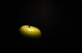 Green apple in the dark