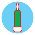 One green candle, icon Royalty Free Stock Photo