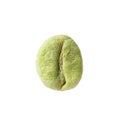 One green coffee bean isolated on white Royalty Free Stock Photo