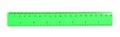 One green ruler isolated on white, top view Royalty Free Stock Photo