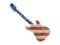 Guitar shaped old grunge vintage American US flag Royalty Free Stock Photo